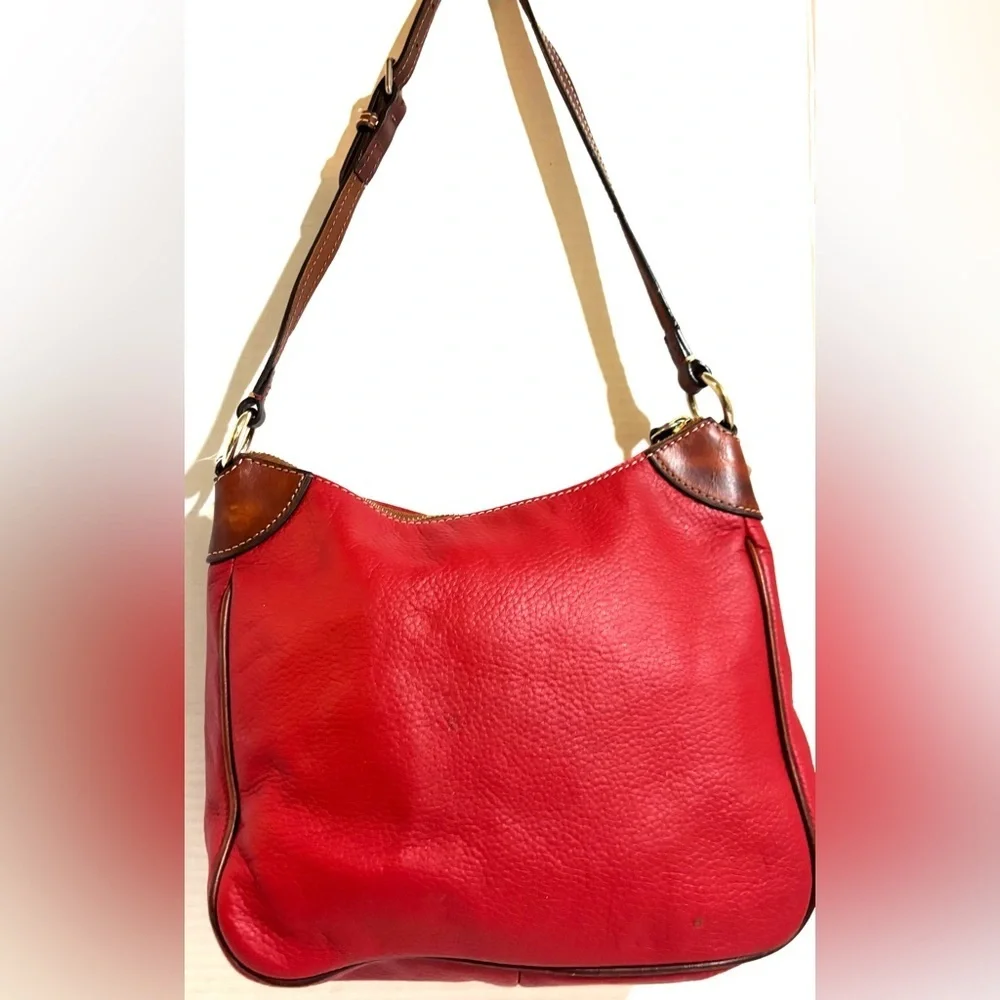 Dooney & Bourke Red and Brown Leather Hobo Bag